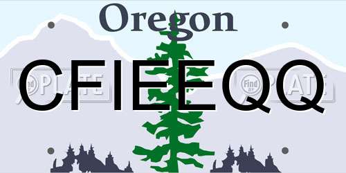 CFIEEQQ Oregon License Plate