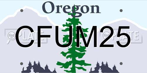 CFUM25 Oregon License Plate