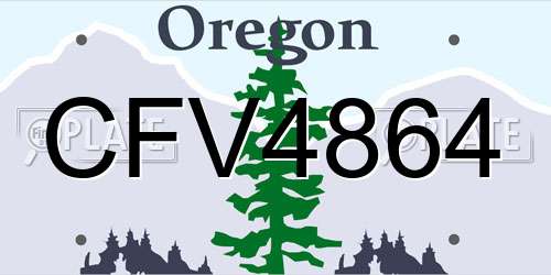 CFV4864 Oregon License Plate