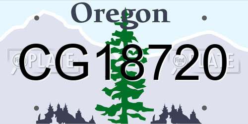CG18720 Oregon License Plate