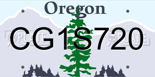 CG1S720 Oregon License Plate