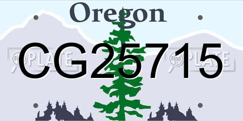 CG25715 Oregon License Plate