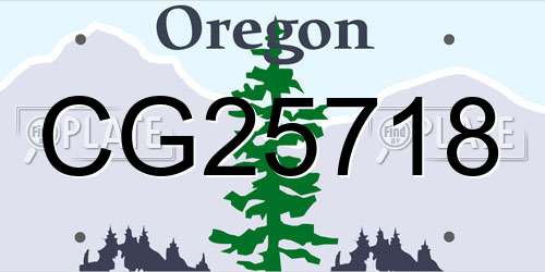 CG25718 Oregon License Plate