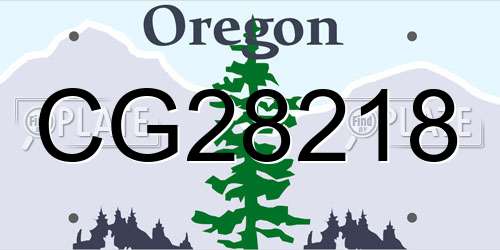 CG28218 Oregon License Plate