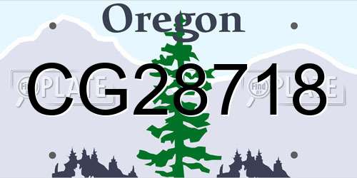 CG28718 Oregon License Plate