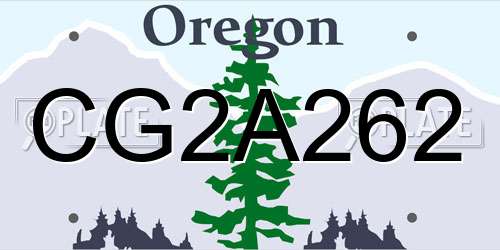 CG2A262 Oregon License Plate