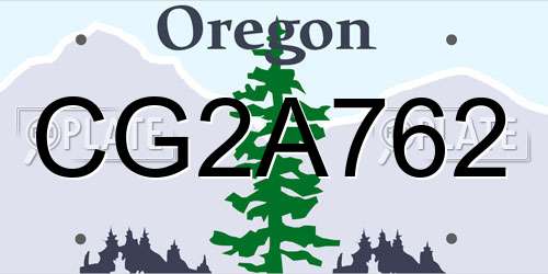 CG2A762 Oregon License Plate
