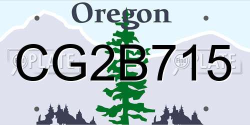 CG2B715 Oregon License Plate