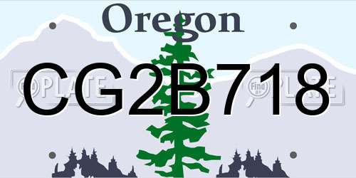 CG2B718 Oregon License Plate