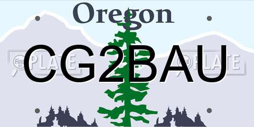 CG2BAU Oregon License Plate
