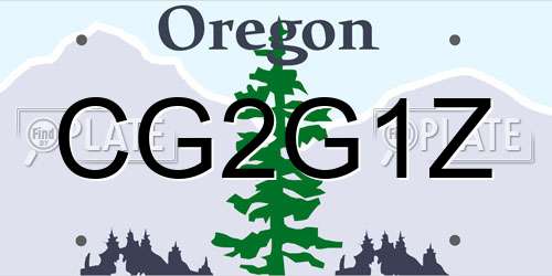 CG2G1Z Oregon License Plate
