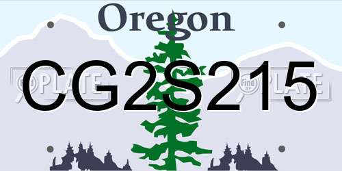 CG2S215 Oregon License Plate