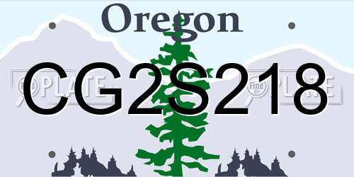 CG2S218 Oregon License Plate