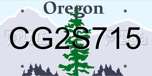 CG2S715 Oregon License Plate