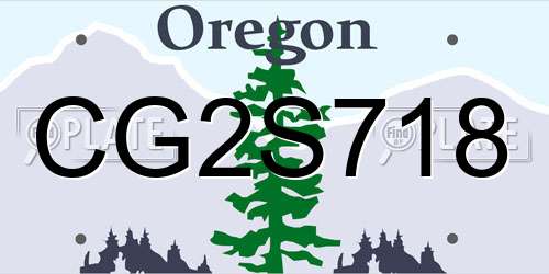 CG2S718 Oregon License Plate