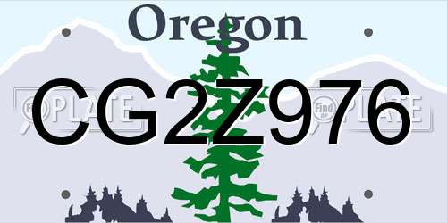 CG2Z976 Oregon License Plate