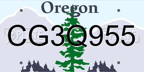 CG3Q955 Oregon License Plate