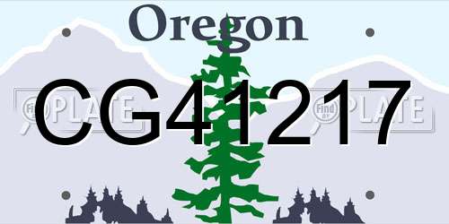 CG41217 Oregon License Plate