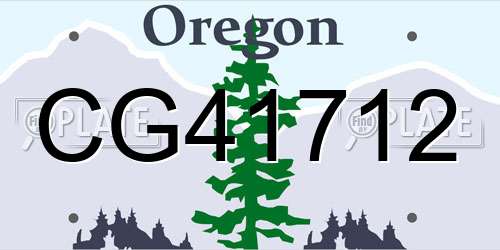 CG41712 Oregon License Plate