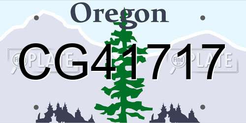 CG41717 Oregon License Plate