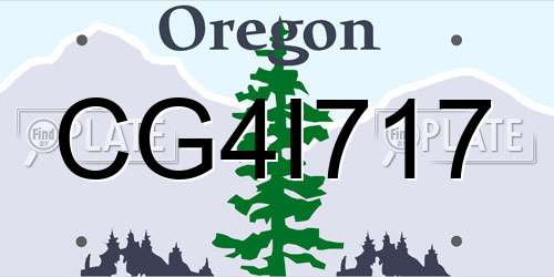 CG4I717 Oregon License Plate