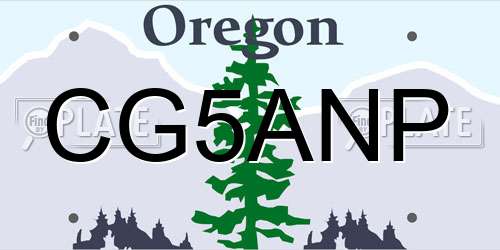 CG5ANP Oregon License Plate