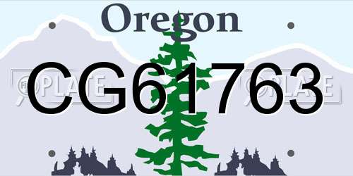 CG61763 Oregon License Plate