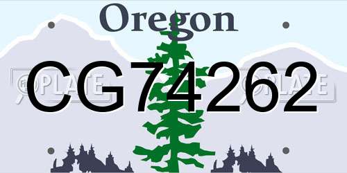 CG74262 Oregon License Plate