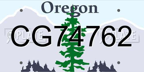 CG74762 Oregon License Plate