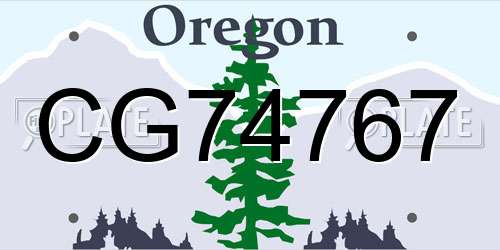 CG74767 Oregon License Plate