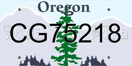 CG75218 Oregon License Plate