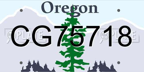 CG75718 Oregon License Plate