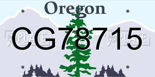 CG78715 Oregon License Plate