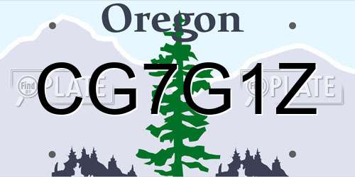 CG7G1Z Oregon License Plate