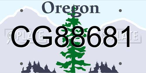 CG88681 Oregon License Plate
