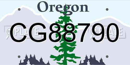CG88790 Oregon License Plate