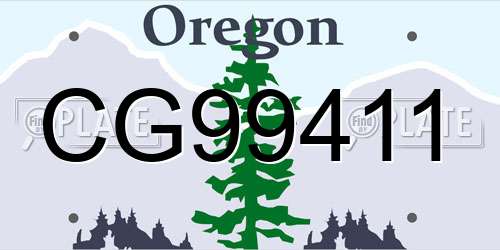 CG99411 Oregon License Plate