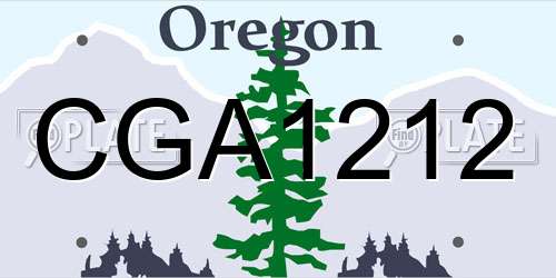 CGA1212 Oregon License Plate