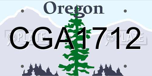 CGA1712 Oregon License Plate