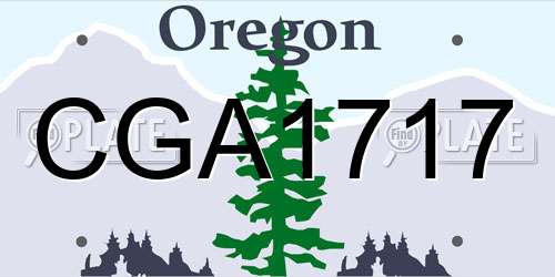 CGA1717 Oregon License Plate