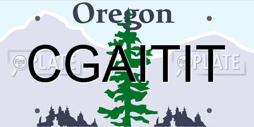 CGAITIT Oregon License Plate