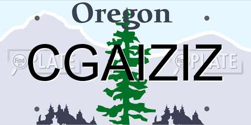 CGAIZIZ Oregon License Plate