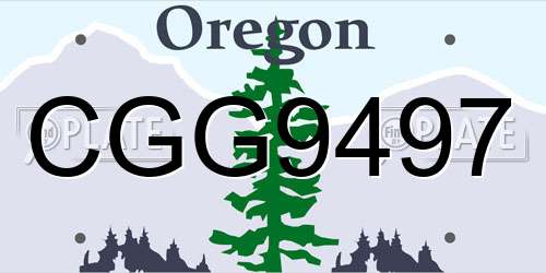 CGG9497 Oregon License Plate