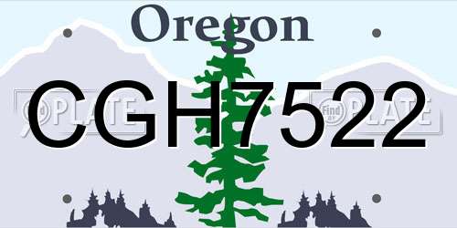 CGH7522 Oregon License Plate