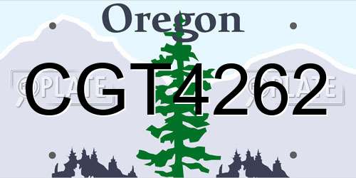 CGT4262 Oregon License Plate