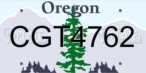 CGT4762 Oregon License Plate