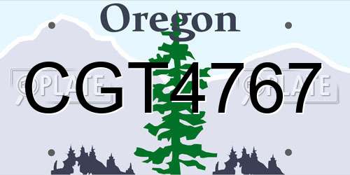 CGT4767 Oregon License Plate