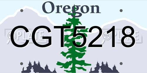 CGT5218 Oregon License Plate