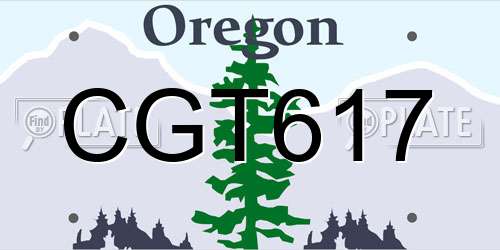 CGT617 Oregon License Plate