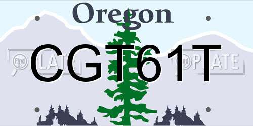 CGT61T Oregon License Plate